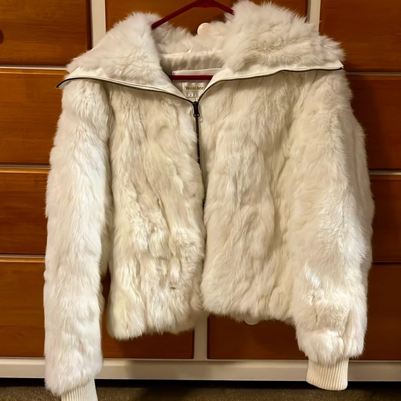 Niki Jackets & Coats Vintageweathervane White Ivory Genuine Rabbit